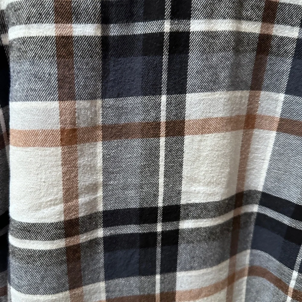 Boys‎ black/brown/white plaid Button-Up Shirt JACKET  Size 10-12 NEW